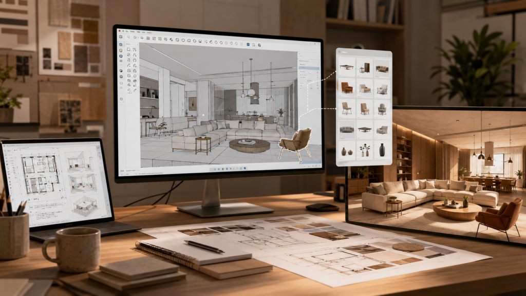 SketchUp Pro : Layout, 3D Warehouse et rendus 3D